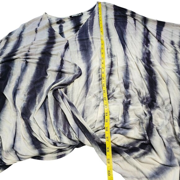 Audrey 3+1 Women's Tie Dye Boho Oversized Top Dress worn and a cross front O/S - Picture 8 of 8